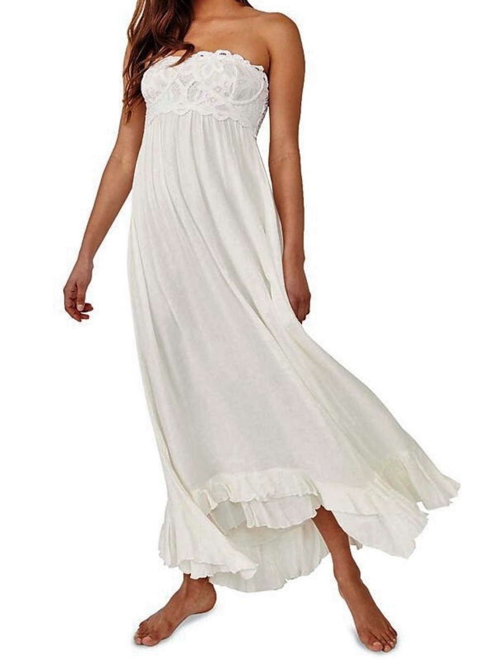 Free People Adella Corset Lace Maxi Dress Ivory Size XS